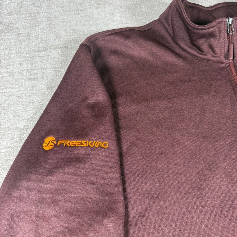The North Face 1/4 Zip Pullover Mens XL Burgundy Stretch L/S US Freeskiing CUG0